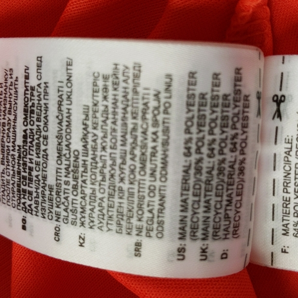 New Adidas Climalite Striped LS Jersey Small Red Orange Black - Picture 11 of 16